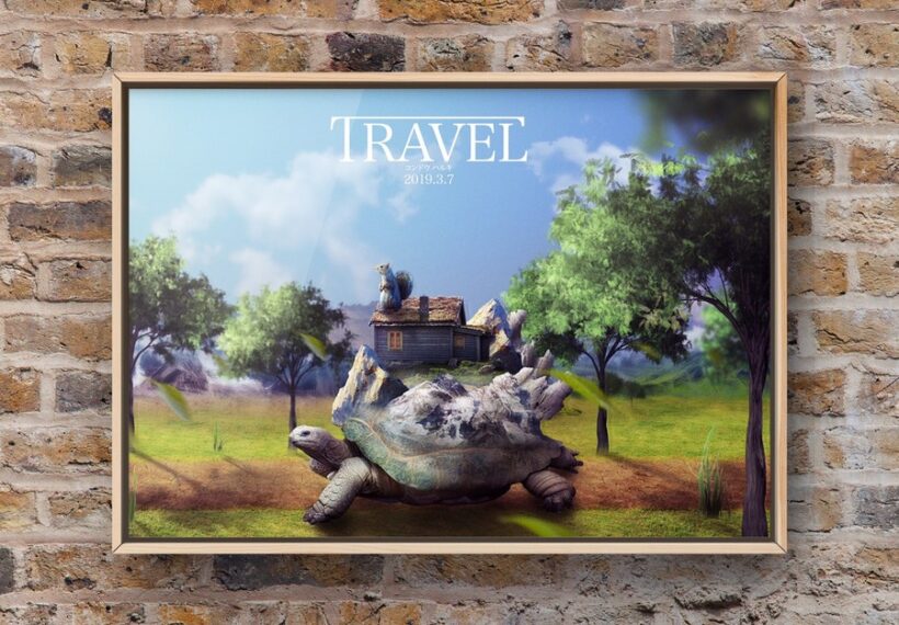 コンドウハルキが中高生時代に制作したコラージュ作品「Travel」
